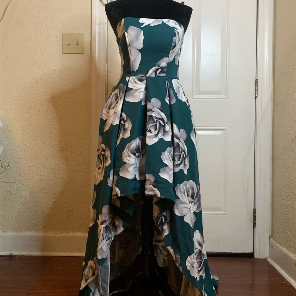 Turquoise floral gown